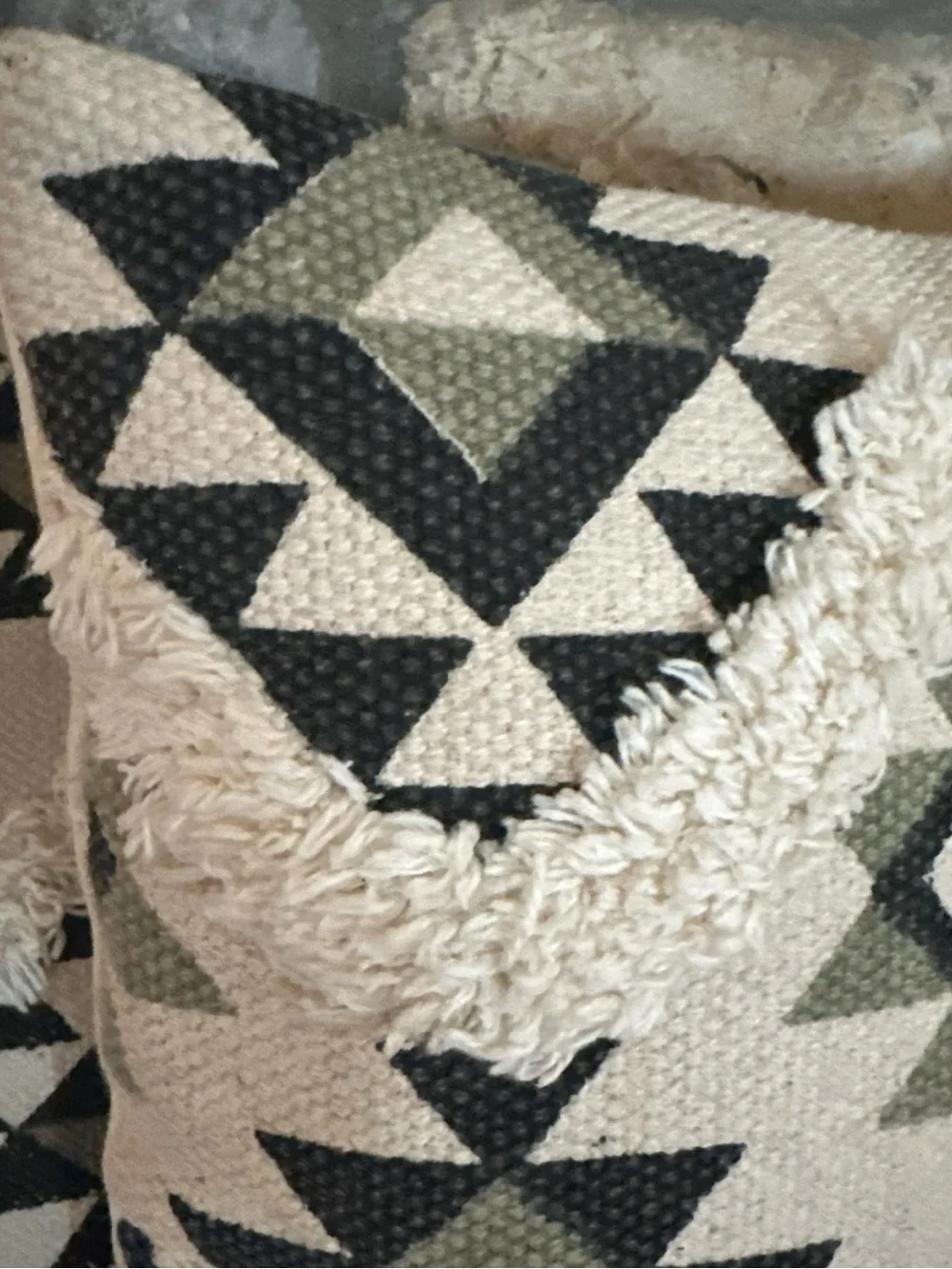 Boho Tribal Aztec Chevron 2 Accent Pillow Covers- Black, Cream, Olive